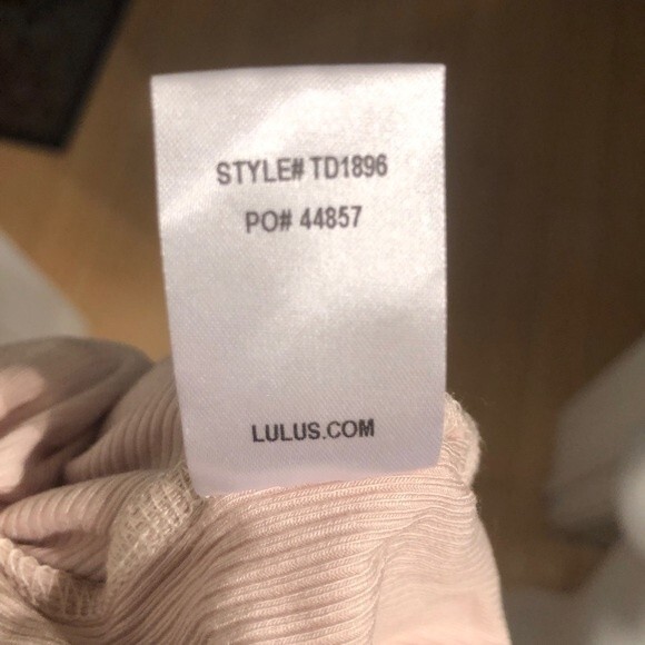 Lulus Sz S Mercurio Beige Ribbed Long Sleeve Top - Picture 6 of 11